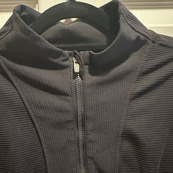 Black Half-Zip Ribbed Pullover - Picture 3 of 5